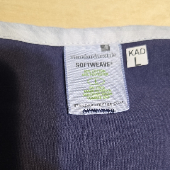 Standard Textile Classic Blue Scrubs Set Unisex Lg Bottoms Sm Tops Drawstring - Picture 9 of 9